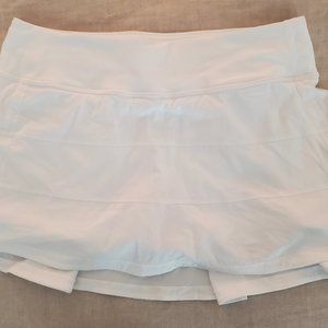 Lululemon Pace Rival Skirt/Skort - White, Size 6 regular